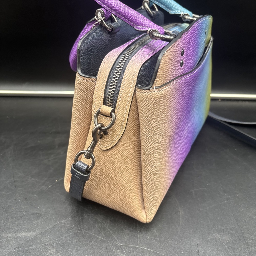 Coach Mini Lillie Carryall Rainbow Ombré Satchel 10"x7" No. A2080-91055 Purple - Picture 7 of 12